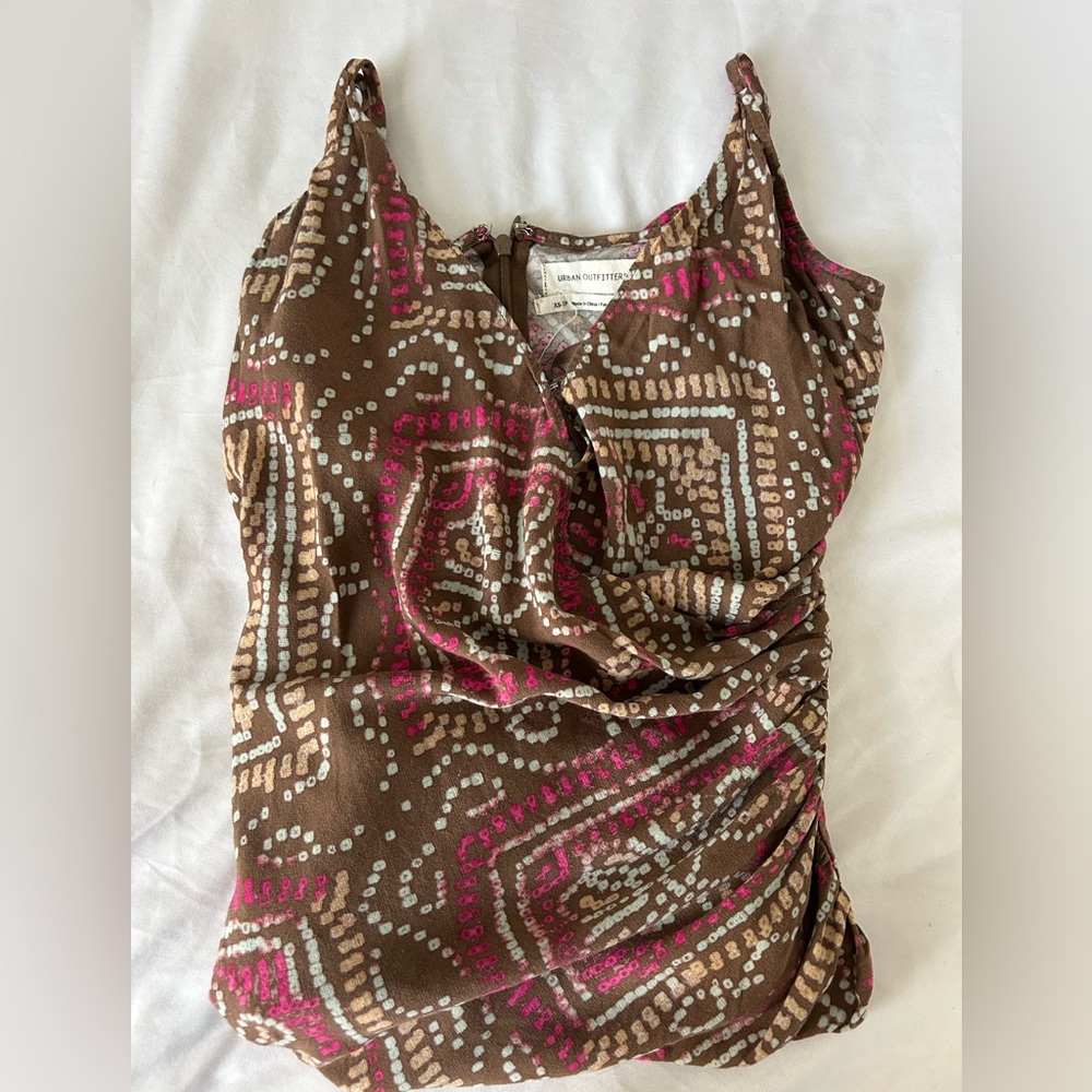 Urban Outfitters Brown Pattern Mini Dress